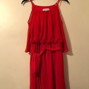 Red cold shoulder dress
